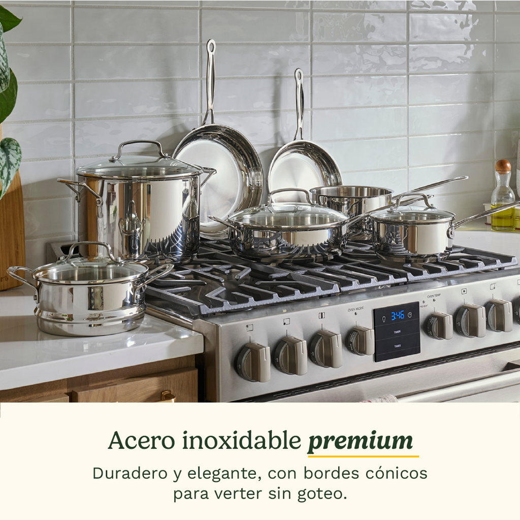 Set de Ollas de Acero Inoxidable de 11 piezas Chef ́s Classic