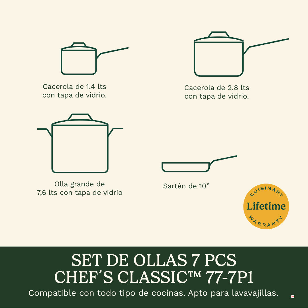 Set de Ollas 7 piezas Chef ́s Classic™ 77-7P1