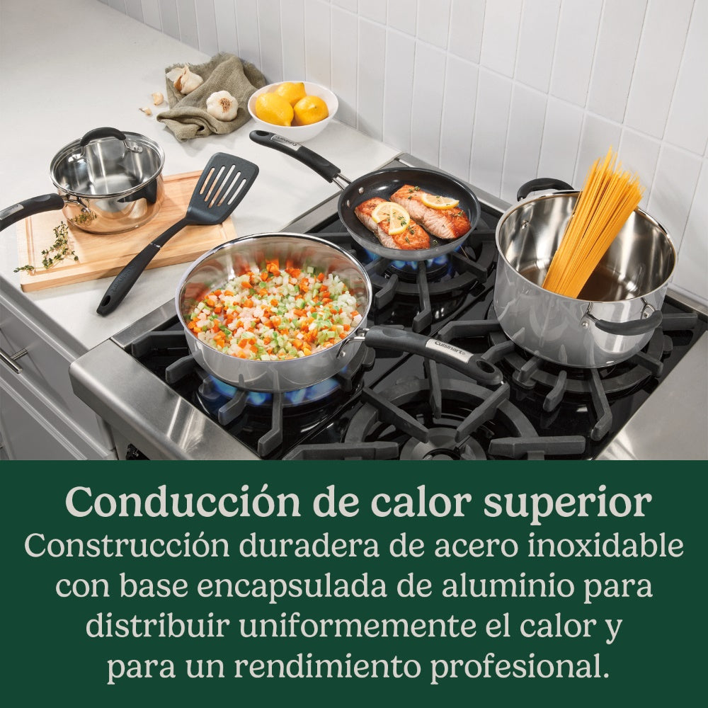 Bateria de Cocina de Acero Inoxidable 12 piezas