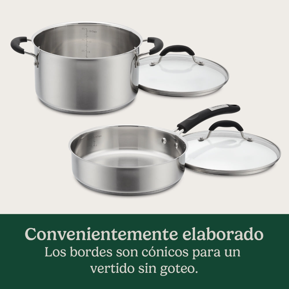 Bateria de Cocina de Acero Inoxidable 12 piezas