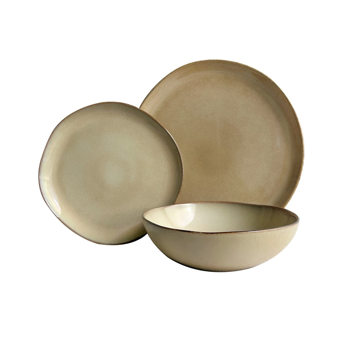 Set Vajilla 18 Piezas Ceramica Beige